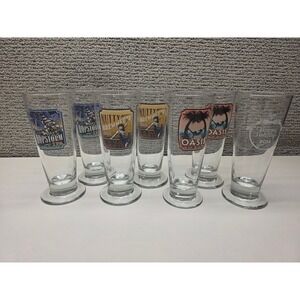BJs Restaurant Brewhouse Pint Glass Set 7pc Hopstorm Nutty Brewnette Oasis Amber